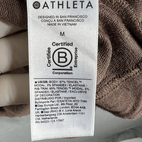 Athleta Womens M Open Front Long Cardigan Waterfall Soft Pockets Thumbholes Cozy - Picture 15 of 16